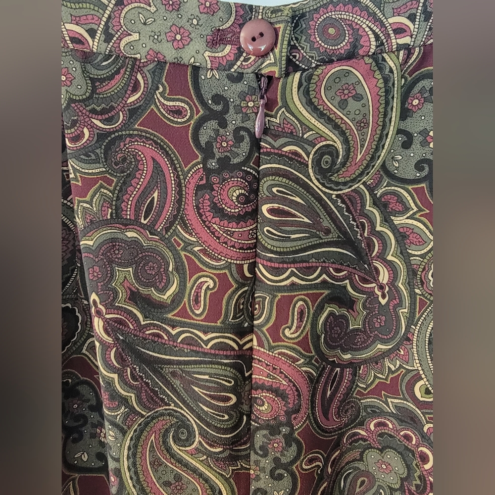 Vintage Pendleton Multicolor Paisley A-Line Skirt Size 6 - Picture 5 of 9